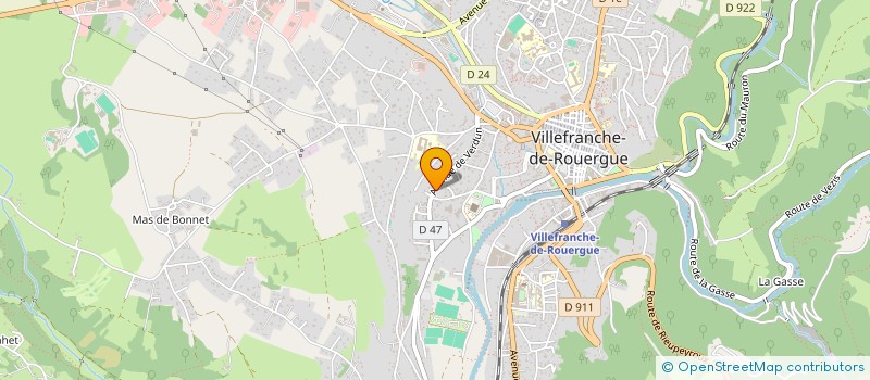 localisation de l'entreprise ECOLE DES JEUNES VILLEFRANCHE RUGBY A XIII  VILLEFRANCHE-DE-ROUERGUE