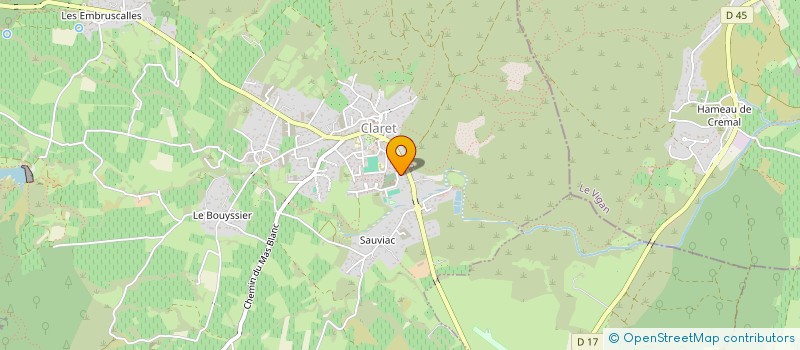 localisation de l'entreprise ECOLE INTERCOMMUNALE DE MUSIQUE ET DANSE DES VERRIERS  CLARET