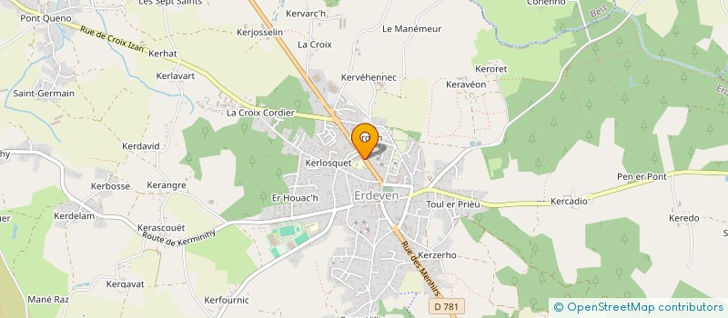 localisation de l'entreprise ECOLE PRIMAIRE ST PIERRE ST PAUL  ERDEVEN