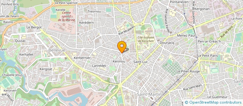 localisation de l'entreprise ECOLE PRIVEE ESTHETIQ CONSMETIQ BRETAGNE à BREST
