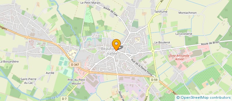 localisation de l'entreprise ECOLES DE CONDUITE COTEAUX ET VALLEE  BEAUFORT-EN-ANJOU