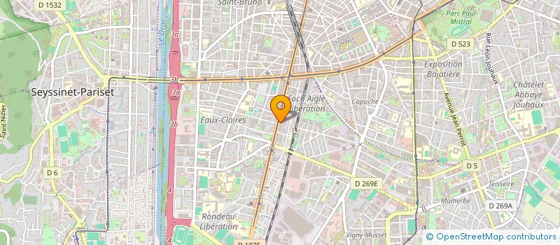 localisation de l'entreprise ECOLO PRESSING à GRENOBLE