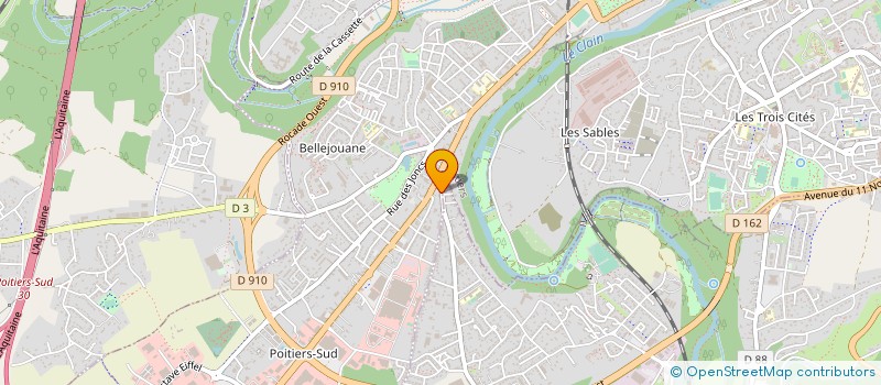 localisation de l'entreprise ECOLOGIE LES VERTS 86 à POITIERS