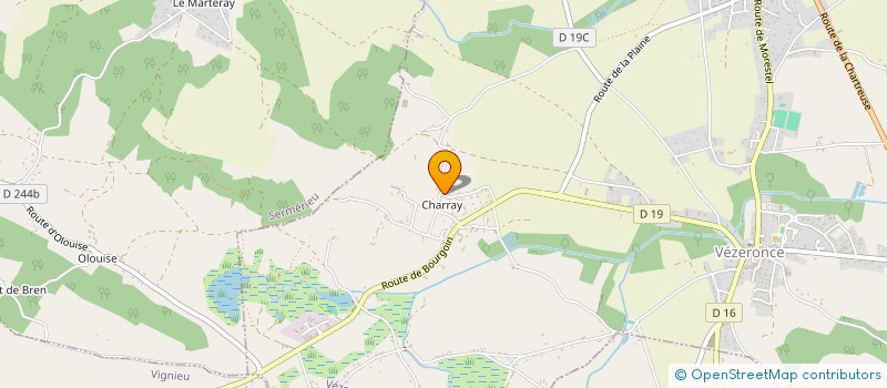 localisation de l'entreprise ECOREA  VEZERONCE-CURTIN