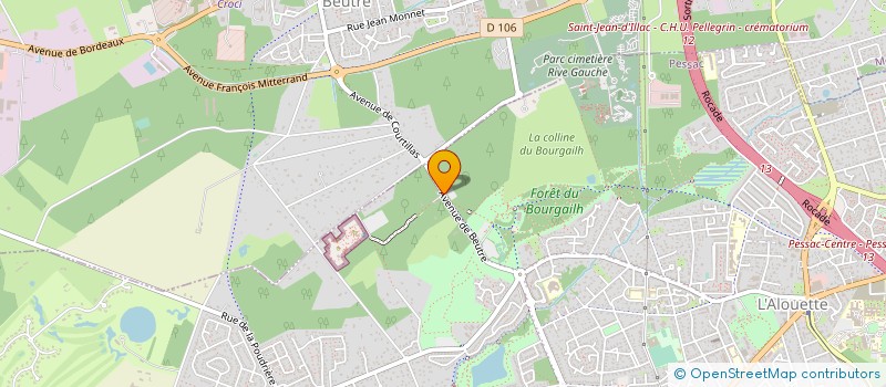 localisation de l'entreprise ECOSITE DU BOURGAILH à PESSAC