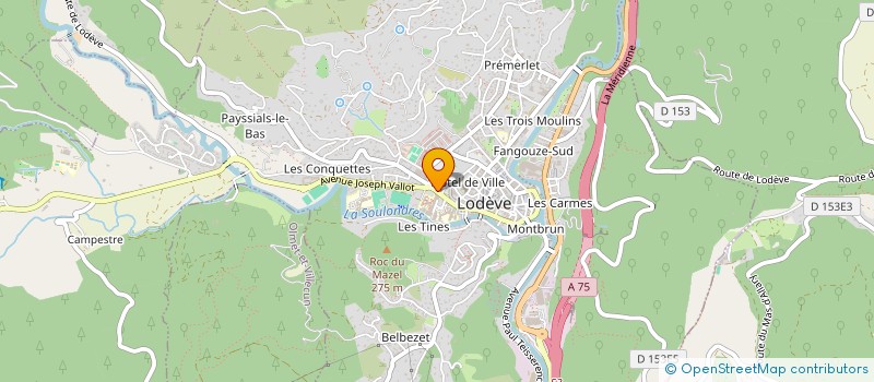 localisation de l'entreprise ECOTRAD  LODEVE