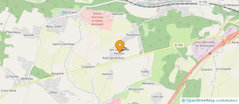 localisation de l'entreprise ECOVA à ELVEN