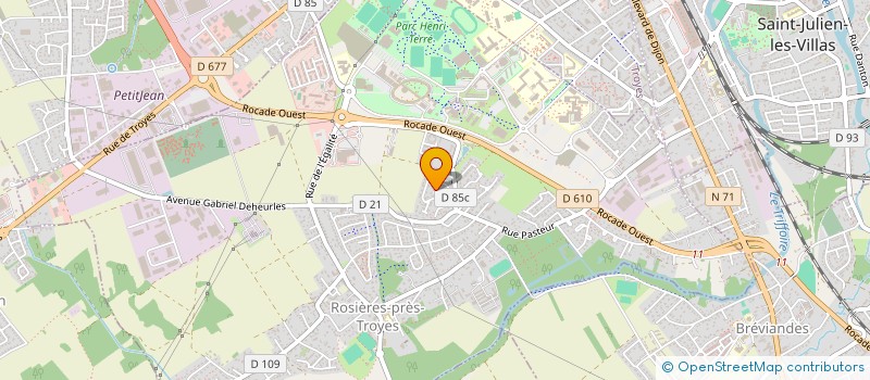 localisation de l'entreprise ECRB à ROSIERES-PRES-TROYES