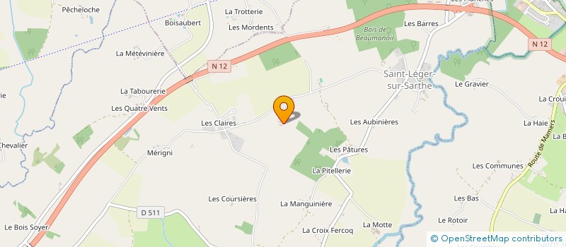 localisation de l'entreprise ECURIE A à SAINT-LEGER-SUR-SARTHE
