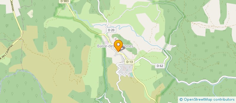 localisation de l'entreprise ECURIE CEVENOLE D ENDURANCE EQUESTRE  FLORAC TROIS RIVIERES