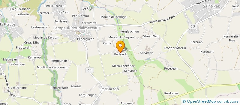 localisation de l'entreprise ECURIE DES TEVENN  LAMPAUL-PLOUDALMEZEAU