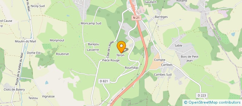 localisation de l'entreprise ECURIE DU TERON  PUJOLS