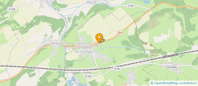 localisation de l'entreprise ECURIE LES NEUFS PRES  CREVANS-LA-CHAPELLE-LES-GRANGES