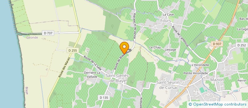 localisation de l'entreprise ECURIEAUREL  ST-GENES-DE-BLAYE