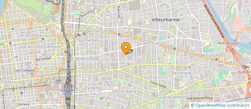 localisation de l'entreprise ECYB à VILLEURBANNE