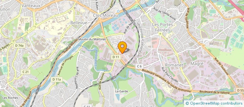 localisation de l'entreprise ED BURGER à LIMOGES