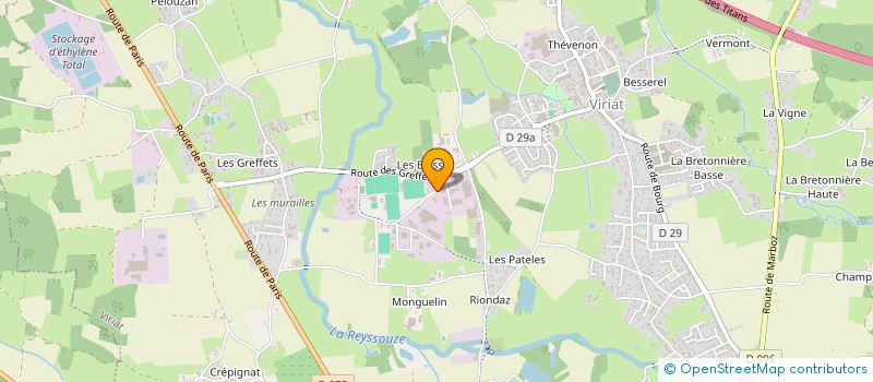 localisation de l'entreprise EDAC à VIRIAT