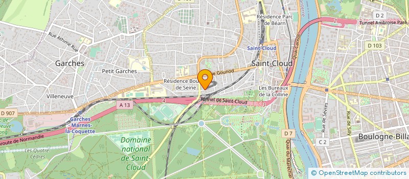 localisation de l'entreprise EDELINE DESIGN à SAINT-CLOUD