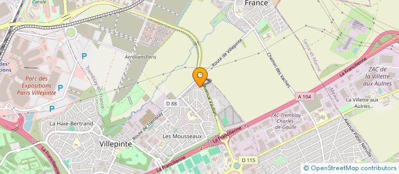 localisation de l'entreprise EDEN ENTREPRISE GENERALE à VILLEPINTE