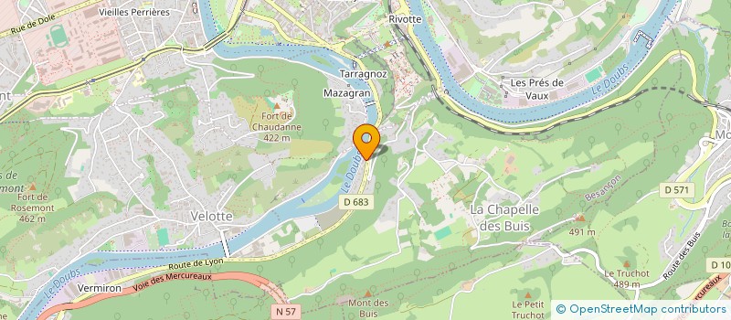 localisation de l'entreprise EDEROD à BESANCON