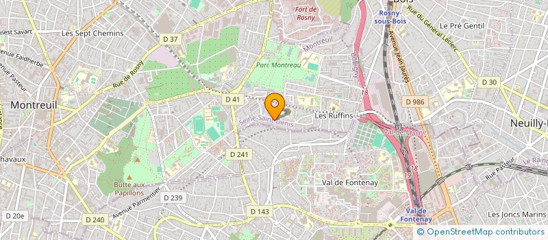 localisation de l'entreprise EDH SENTIERS à MONTREUIL