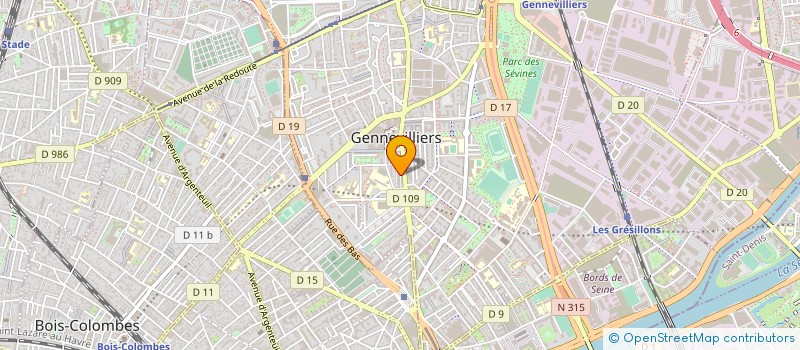 localisation de l'entreprise EDITION SPECTACLE LE TEXTE ET L IMAGE  GENNEVILLIERS