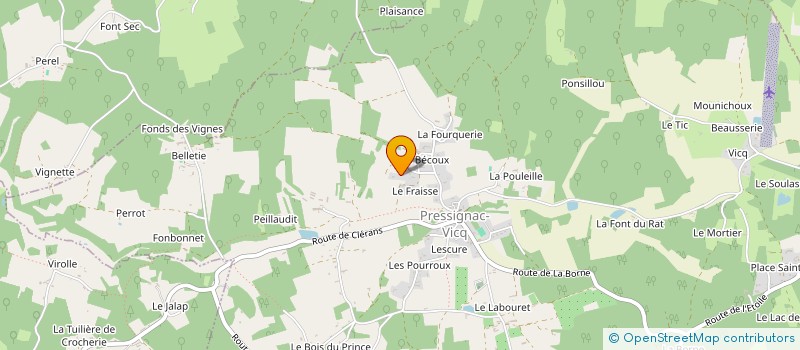 localisation de l'entreprise EDITIONS CALIMERA  PRESSIGNAC-VICQ