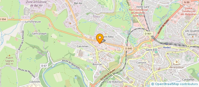 localisation de l'entreprise EDS ELECTRONIQUE à RODEZ