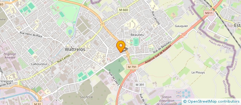 localisation de l'entreprise EDUCATION CANINE WATTRELOSIENNE  WATTRELOS