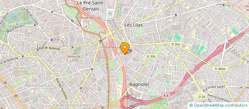 localisation de l'entreprise EE TRANSPORT SASU à LES LILAS