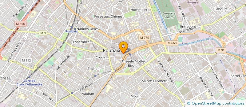 localisation de l'entreprise EECKMAN ET TETTELIN ASSURANCES à ROUBAIX