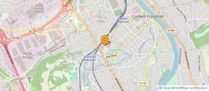 localisation de l'entreprise EETB - ELECTRICITE ET TRAVAUX BATIMENT à CORBEIL-ESSONNES