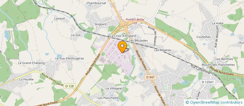 localisation de l'entreprise EF AUTOS 87 à COUZEIX