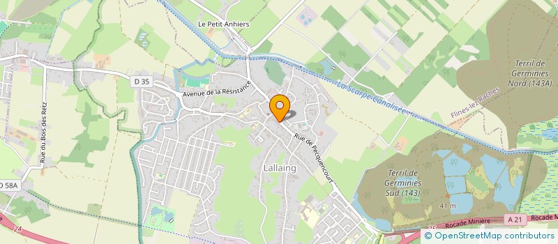 localisation de l'entreprise EF CREATION  LALLAING