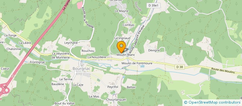 localisation de l'entreprise EF & L  BOURGNAC