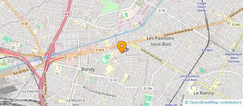 localisation de l'entreprise EFB - ELEC  BONDY