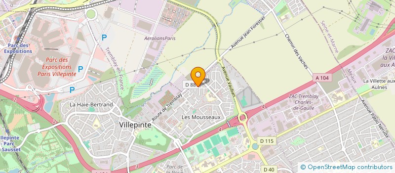 localisation de l'entreprise EFFI ENGINEERING à VILLEPINTE