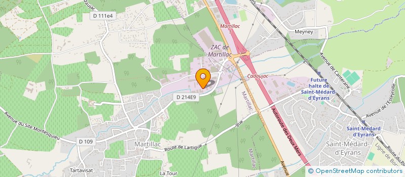 localisation de l'entreprise EFICALU à MARTILLAC
