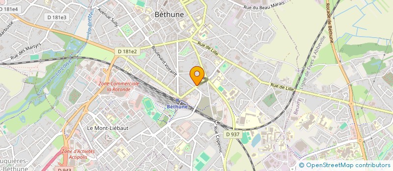 localisation de l'entreprise EFJ  BETHUNE