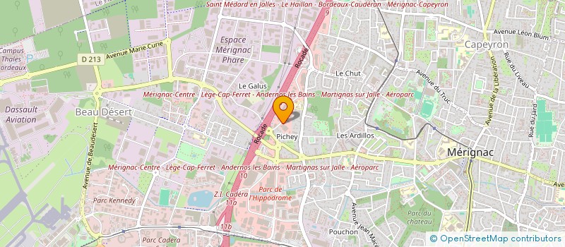 localisation de l'entreprise EGDF-SERVICE NUTRI-SANTE  MERIGNAC