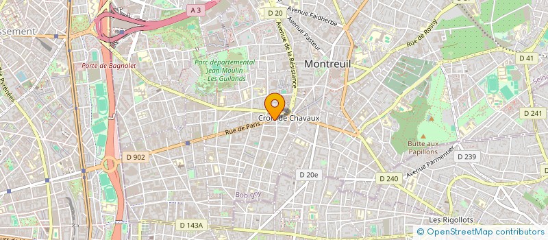 localisation de l'entreprise EGEBAT à MONTREUIL