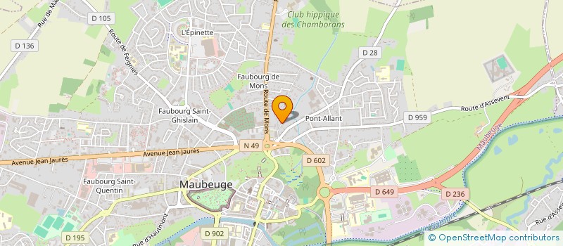 localisation de l'entreprise EGLISE EVANGELIQUE  MAUBEUGE