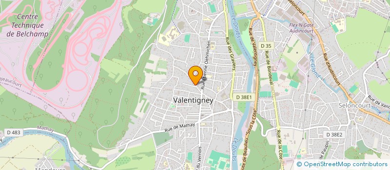 localisation de l'entreprise EGLISE EVANGELIQUE BAPTISTE DE VALENTIGNEY  VALENTIGNEY