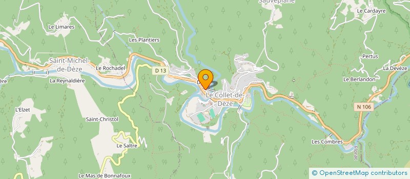 localisation de l'entreprise EGLISE EVANGELIQUE LIBRE  LE COLLET-DE-DEZE