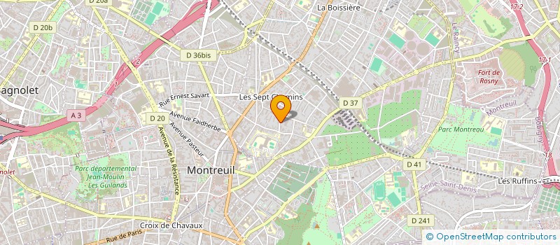 localisation de l'entreprise EGLISE PENTECOTISTE DIEU EST AMOUR  MONTREUIL