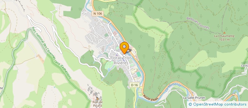 localisation de l'entreprise EGLISE PROTESTANTE UNIE DE FLORAC  FLORAC TROIS RIVIERES