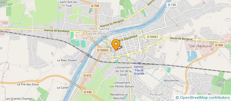 localisation de l'entreprise EGLISE PROTESTANTE UNIE DE SAINTE FOY LA GRANCE  SAINTE-FOY-LA-GRANDE