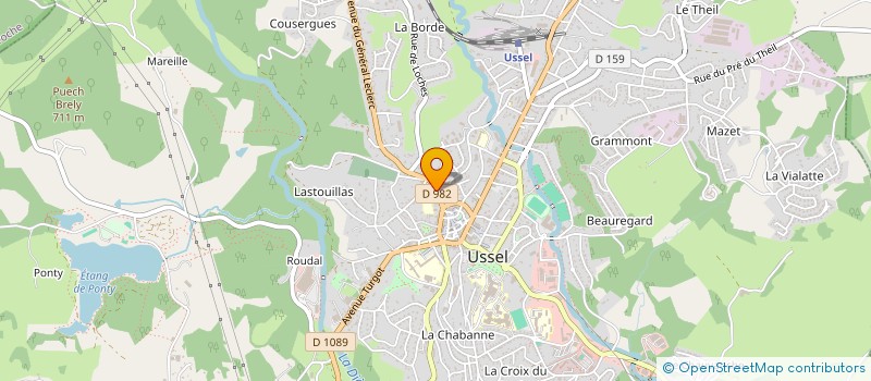 localisation de l'entreprise EGLIZAUD CHAZOULE ET EYMAREL à USSEL