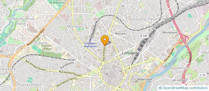 localisation de l'entreprise EGT87 à LIMOGES