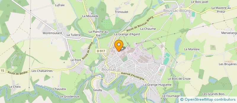 localisation de l'entreprise EHPAD EUGENE ROMAINE à BOUSSAC